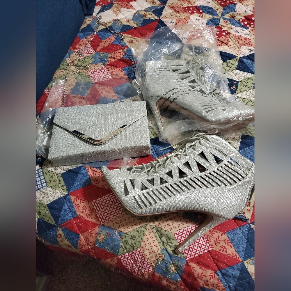 Silver Heels/Purse